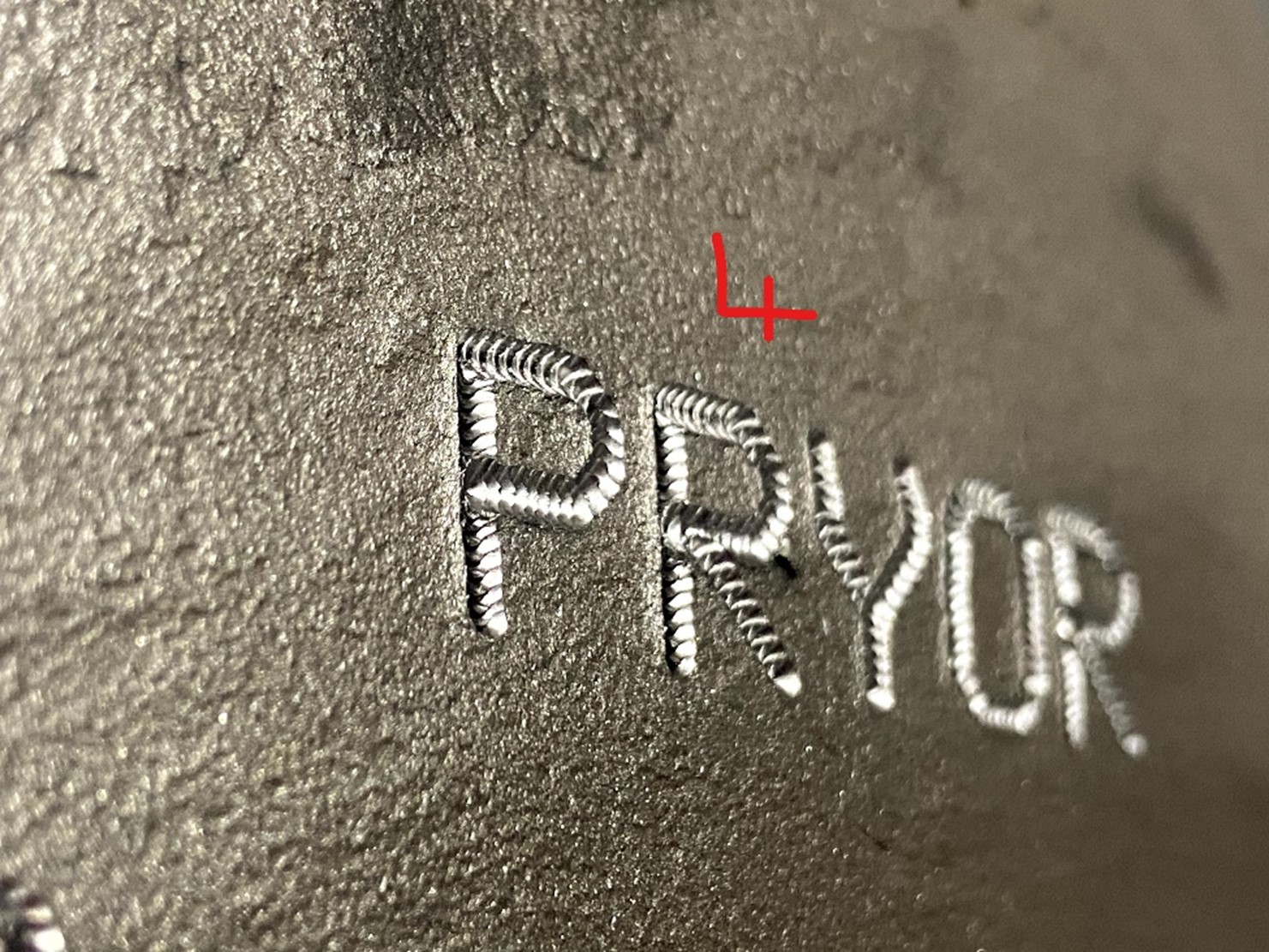 Test Mark from Pryor on a Chesterfield Cylinder